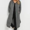 YOURS - Cardigan Gris à Capuche Maxi à Poches