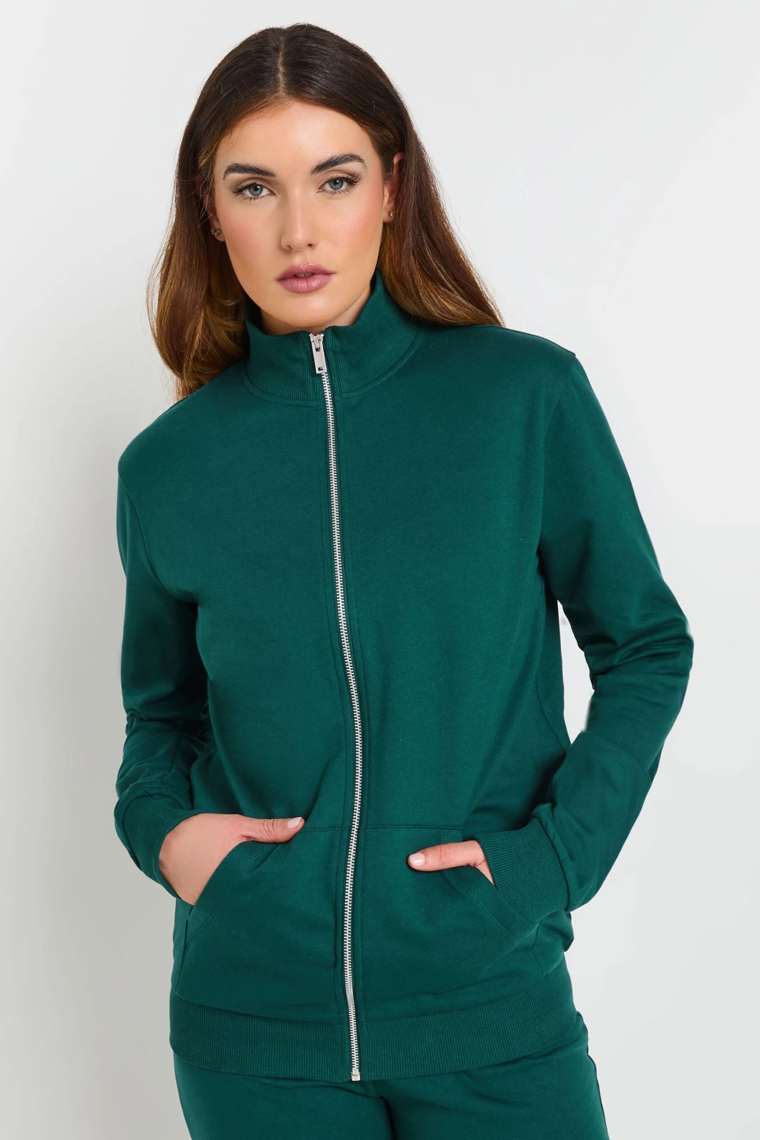 LTS Tall Green Jersey Funnel Zip Sweatshirt 4 LTS Tall Green Jersey Funnel Zip Sweatshirt – Image 2