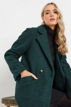 LTS Tall Forest Green Boucle Wrap Midi Coat 10 LTS Tall Forest Green Boucle Wrap Midi Coat -Evans Boutique 2dc2c622 1122 4a 354087 D