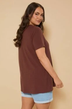 YOURS - Top Marron Clair Nervuré Volanté Manches Courtes 9 YOURS - Top Marron Clair Nervuré Volanté Manches Courtes -Evans Boutique 2ddb2bc9 3689 4f 322590 C