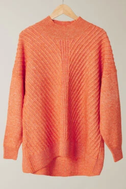 EVANS Curve Orange High Neck Knitted Jumper 14 EVANS Curve Orange High Neck Knitted Jumper -Evans Boutique 2e39cbc0 da12 43 615536 P