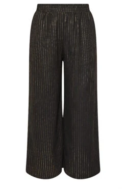 YOURS Curve Pantalon Large à Rayures Noires 11 YOURS Curve Pantalon Large à Rayures Noires -Evans Boutique 2e6ab62e d845 45 303860 X