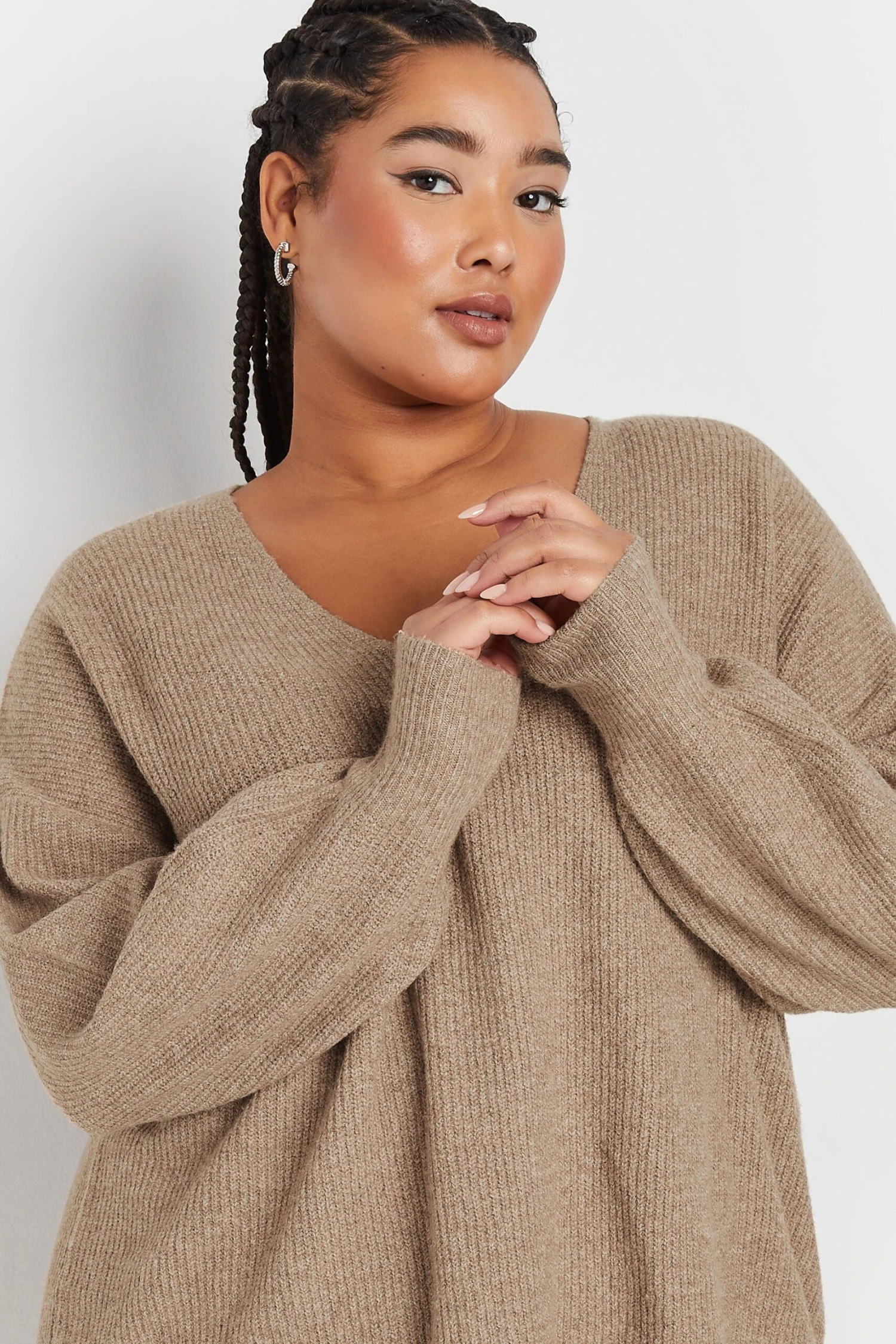 YOURS - Pull En Maille Marron Manches En Ballons 6 YOURS - Pull En Maille Marron Manches En Ballons – Image 4