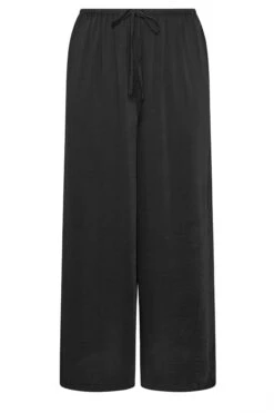 YOURS Curve Pantalon Large En Satin Noir -Evans Boutique 2e9a3490 5485 4a 310309 X