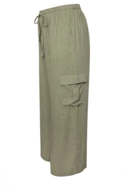 YOURS - Pantalon Wide Leg Cargo Vert Kaki En Lin 15 YOURS - Pantalon Wide Leg Cargo Vert Kaki En Lin -Evans Boutique 2ebc0421 c7ca 44 310017 Z