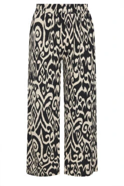 YOURS - Pantalon Wide Leg Noir & Crème Texturé Abstrait En Jersey 11 YOURS - Pantalon Wide Leg Noir & Crème Texturé Abstrait En Jersey -Evans Boutique 2ef28f2c 9ba3 4e 303653 X