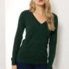 LTS Tall Dark Green Knit V-Neck Jumper 1 LTS Tall Dark Green Knit V-Neck Jumper -Evans Boutique 2efdb07f c638 41 356061 A