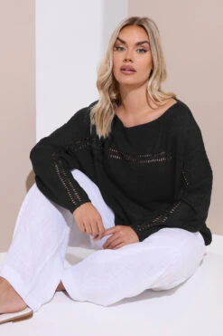 YOURS - Pull Noir En Maille Manches Chauve-Souris 9 YOURS - Pull Noir En Maille Manches Chauve-Souris -Evans Boutique 2f1c8466 1a37 49 280521 A