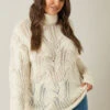 EVANS Curve White Roll Neck Stitch Detailing Knitted Jumper