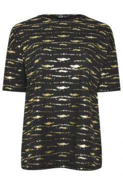 YOURS - Top Noir & Doré Texturé Alluminium 11 YOURS - Top Noir & Doré Texturé Alluminium -Evans Boutique 310acffd 586e 43 303664 X