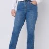 EVANS Curve Fit Blue Mid Wash Straight Leg Jeans