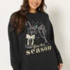YOURS Curve Sweat-shirt Fantaisie De Noël Noir à Paillettes « Fizz The Season » -Evans Boutique 314b3b12 85ae 4a 126837 A