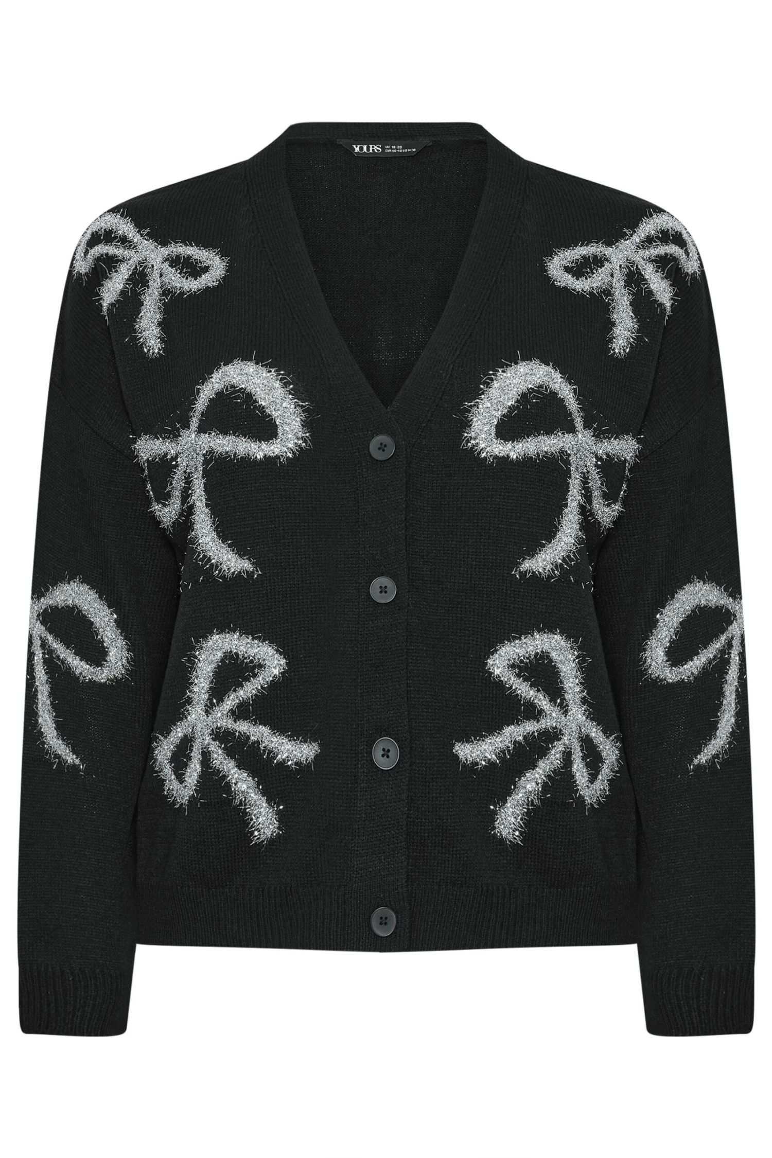 YOURS Curve Cardigan Noir à Nœud En Guirlandes 8 YOURS Curve Cardigan Noir à Nœud En Guirlandes – Image 6