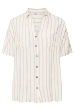 YOURS - Chemisier Crème Rayures En Lin 13 YOURS - Chemisier Crème Rayures En Lin -Evans Boutique 31592590 fd52 47 330661 X