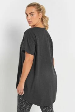 YOURS ACTIVE - Top Gris Charbonneux 'Positive Vibes Only' -Evans Boutique 31704040 9a26 44 500100 C