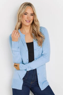 LTS Tall Light Blue Button Down Knit Cardigan -Evans Boutique 3185d8d8 88b2 49 355199 D
