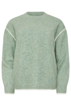M&Co Sage Green Piped Knitted Jumper 11 M&Co Sage Green Piped Knitted Jumper -Evans Boutique 323a2881 5013 43 502447 X