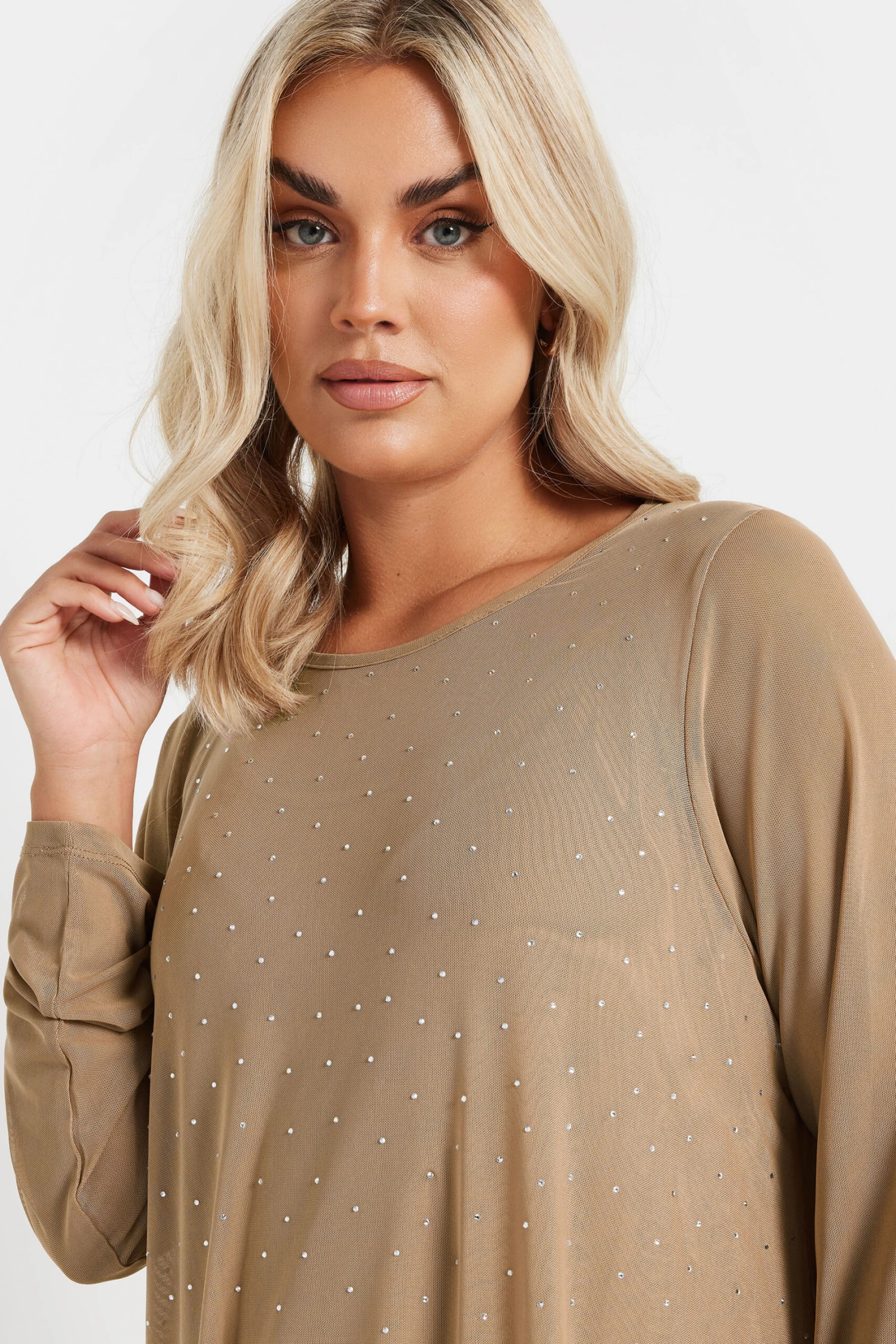 YOURS - Top Beige Volanté Manches En Filet 6 YOURS - Top Beige Volanté Manches En Filet – Image 4