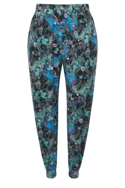 YOURS Curve Pantalon Sarouel à Revers Imprimé Cachemire Bleu 11 YOURS Curve Pantalon Sarouel à Revers Imprimé Cachemire Bleu -Evans Boutique 32acc4d4 cbde 46 310274 X