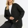 YOURS Curve Cardigan Noir En Maille Douce Au Toucher -Evans Boutique 32bb8585 2ed6 4e 280681 A