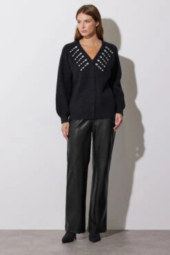 STAR Black Gem Embellished Cardigan -Evans Boutique 33051b7a 2043 45 110601 F