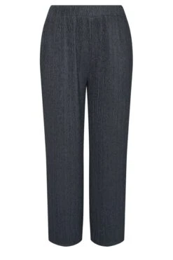 YOURS - Pantalon Gris Plissé Wide Leg -Evans Boutique 33714e83 e136 45 143841 X