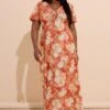 YOURS Curve Robe Longue à Fleurs Marron Rouille Avec Nœud Sur Le Devant 1 YOURS Curve Robe Longue à Fleurs Marron Rouille Avec Nœud Sur Le Devant -Evans Boutique 33a5018a a293 43 160366 A