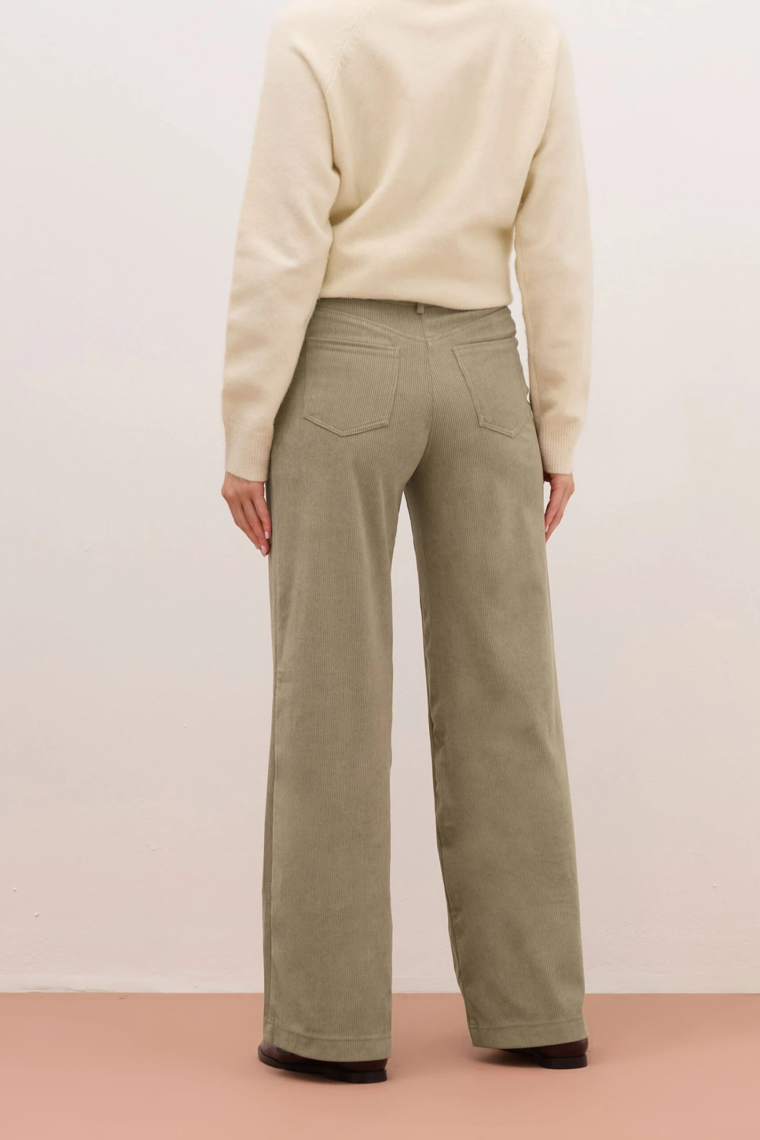 LTS PREMIUM Tall Stone Brown Cord Wide Leg Jeans 6 LTS PREMIUM Tall Stone Brown Cord Wide Leg Jeans – Image 4