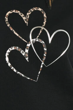 M&Co Black Multi Animal Heart Print Sweatshirt 12 M&Co Black Multi Animal Heart Print Sweatshirt -Evans Boutique 345b2c93 fa03 45 502613 D