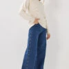 LTS Tall Dark Blue Pearl Detail Wide Leg Jeans 2 LTS Tall Dark Blue Pearl Detail Wide Leg Jeans -Evans Boutique 3489e3a3 fa3c 44 356262 B