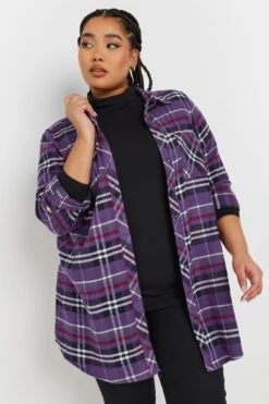 YOURS - Chemisier Boyfriend Violet à Carreaux 10 YOURS - Chemisier Boyfriend Violet à Carreaux -Evans Boutique 35049479 1967 45 330463 D