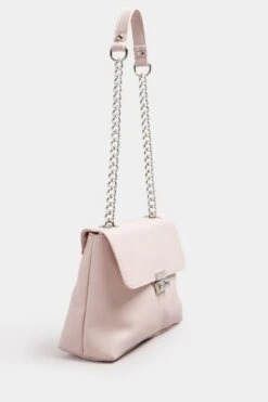 Pink Faux Leather Chain Detail Shoulder Bag 11 Pink Faux Leather Chain Detail Shoulder Bag -Evans Boutique 353f803b 9945 4c 246537 P