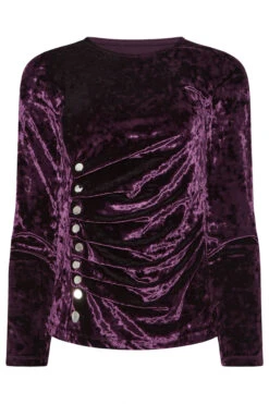 STAR Purple Velvet Button Detail Top 11 STAR Purple Velvet Button Detail Top -Evans Boutique 355e6d02 8b04 4e 110743 X