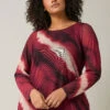 EVANS Curve Burgundy Red Abstract Print Mesh Swing Top 1 EVANS Curve Burgundy Red Abstract Print Mesh Swing Top -Evans Boutique 356365fe 8582 4e 615938 A