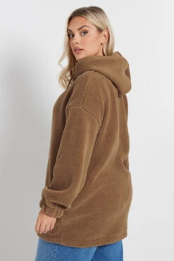 YOURS - Pull à Capuche Beige à Poches En Polaire -Evans Boutique 35ce3743 cc72 42 303799 D