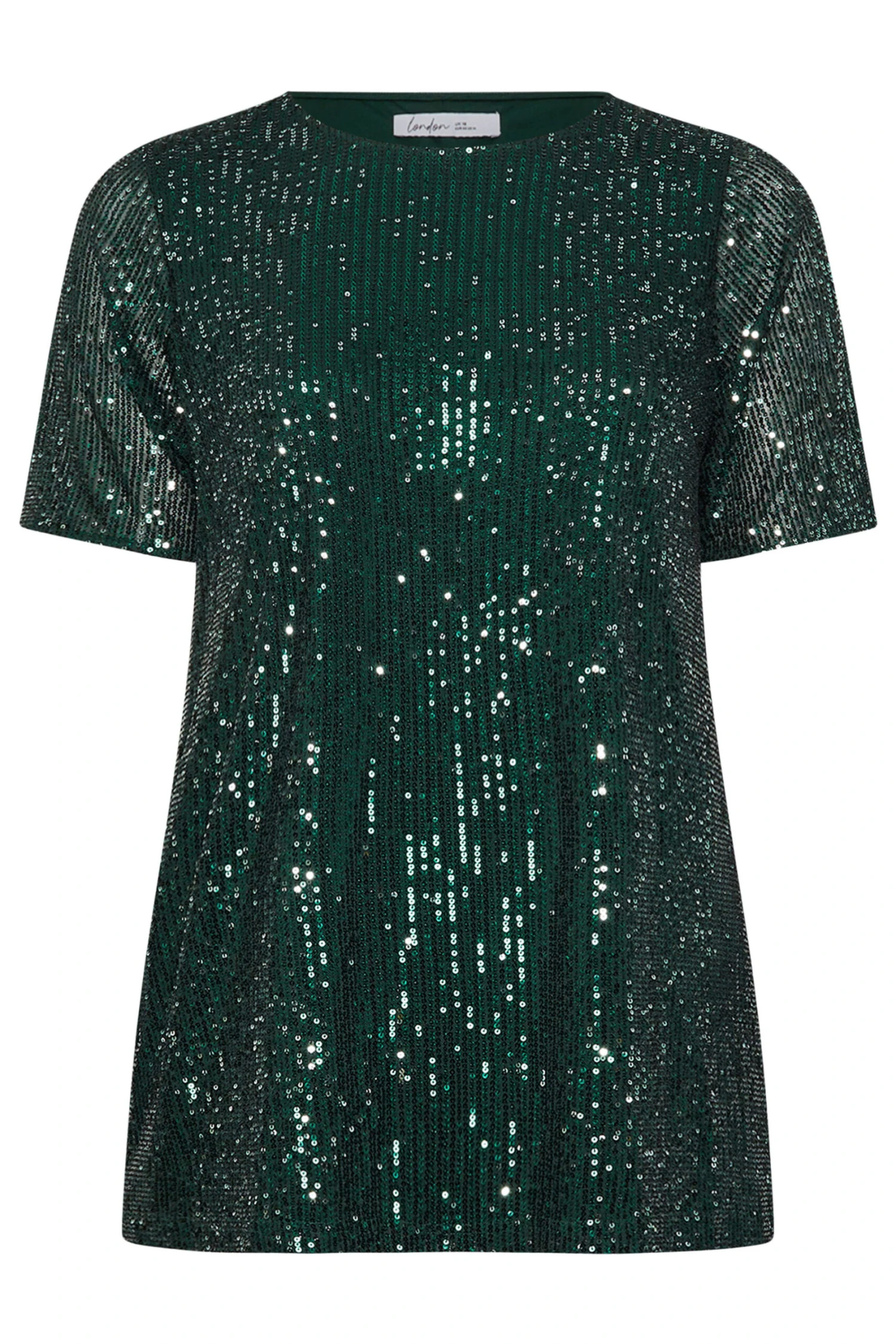 YOURS LONDON - Top Vert Émeraude Manches Courtes Volanté à Sequins 7 YOURS LONDON - Top Vert Émeraude Manches Courtes Volanté à Sequins – Image 5