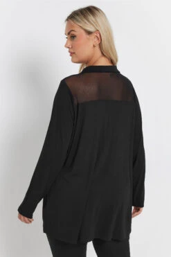 YOURS - Chemisier Noir En Filet Manches Longues 9 YOURS - Chemisier Noir En Filet Manches Longues -Evans Boutique 363194d7 5a3a 42 322236 C