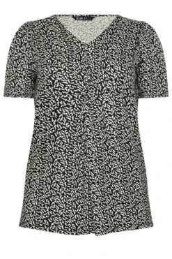 YOURS - Top Noir & Blanc Volanté Design Abstrait En Jersey 11 YOURS - Top Noir & Blanc Volanté Design Abstrait En Jersey -Evans Boutique 36b2ac65 b34d 43 303372 X