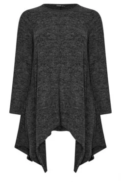 YOURS - Top Gris Charbonneux Ourlet Asymétrique 11 YOURS - Top Gris Charbonneux Ourlet Asymétrique -Evans Boutique 373aedb7 ae76 4b 322187 X