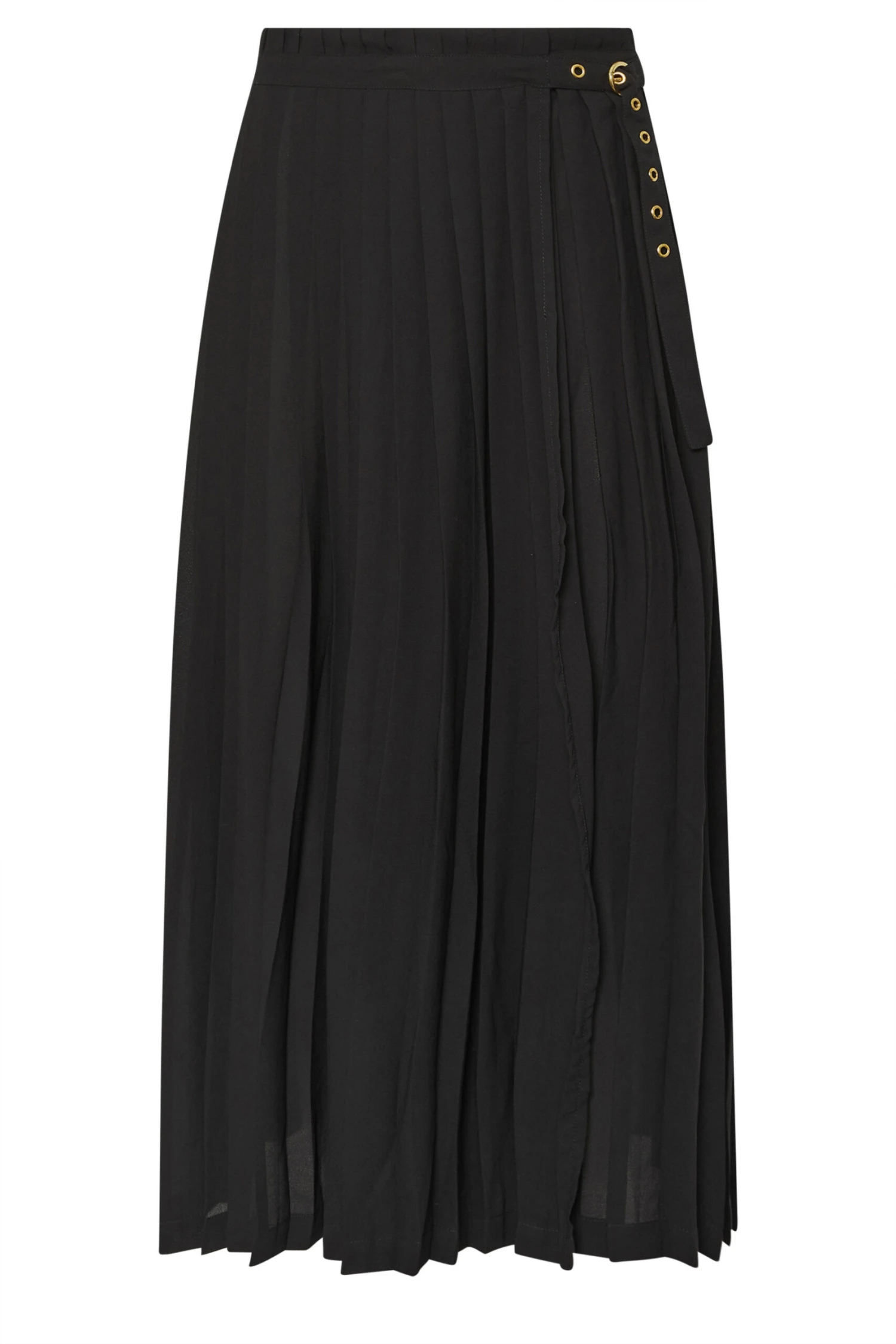 STAR Black Pleated Belt Buckle Maxi Skirt 9 STAR Black Pleated Belt Buckle Maxi Skirt – Image 7