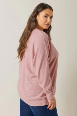 EVANS Curve Pink Ribbed Soft Touch Jumper -Evans Boutique 3976fb6f 9e20 47 615589 C