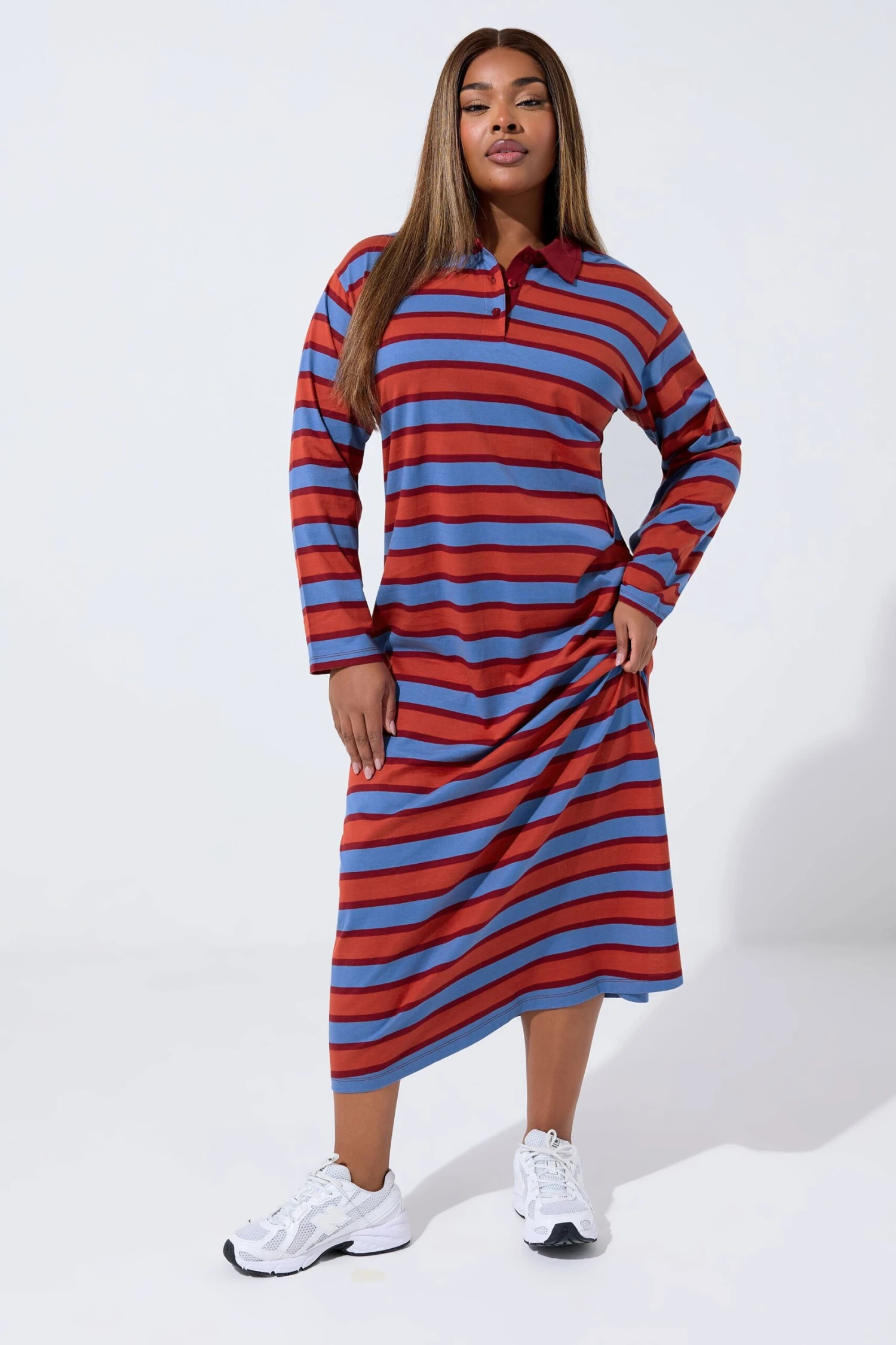 LIMITED COLLECTION Robe Longue à Col à Rayures Rouges 4 LIMITED COLLECTION Robe Longue à Col à Rayures Rouges – Image 2