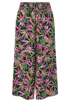 YOURS - Pantalon Plissé Wide Leg Noir & Rose Tropical 11 YOURS - Pantalon Plissé Wide Leg Noir & Rose Tropical -Evans Boutique 39b40ad2 352b 41 310122 X