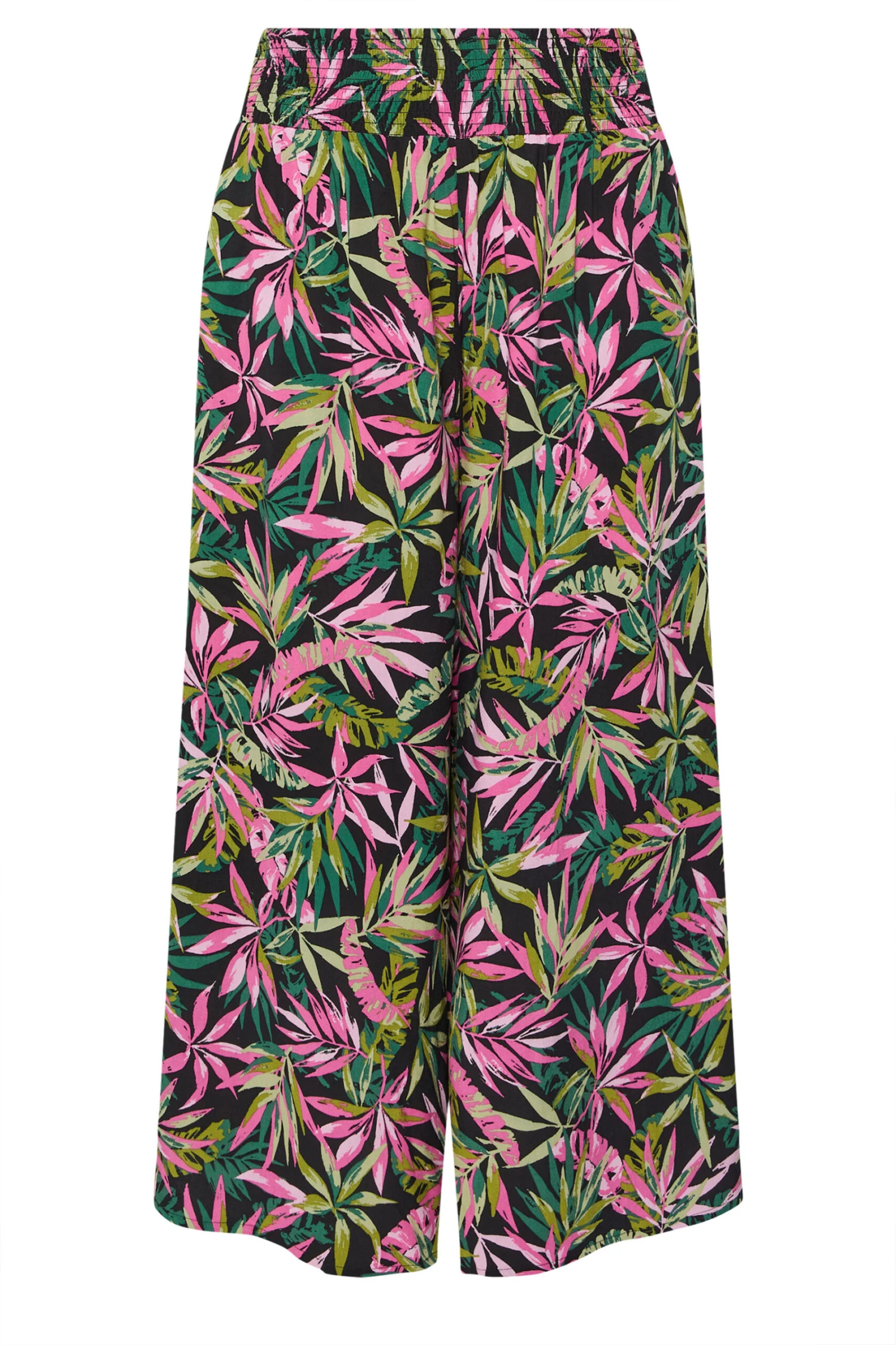 YOURS - Pantalon Plissé Wide Leg Noir & Rose Tropical 7 YOURS - Pantalon Plissé Wide Leg Noir & Rose Tropical – Image 5