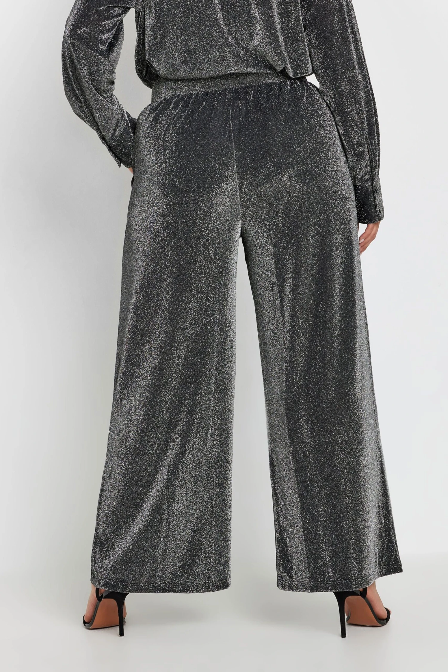 YOURS - Pantalon Argenté Métallique Coupe Wide Leg 5 YOURS - Pantalon Argenté Métallique Coupe Wide Leg – Image 3