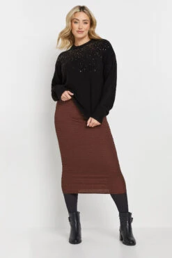 M&Co Black Sequin Embellished Jumper 10 M&Co Black Sequin Embellished Jumper -Evans Boutique 39b9afdc 367b 47 501747 B