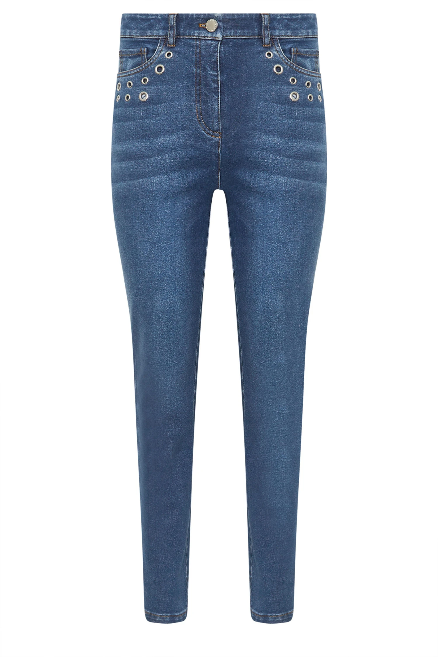 STAR Blue Eyelet Detail Boyfriend Jeans 7 STAR Blue Eyelet Detail Boyfriend Jeans – Image 5