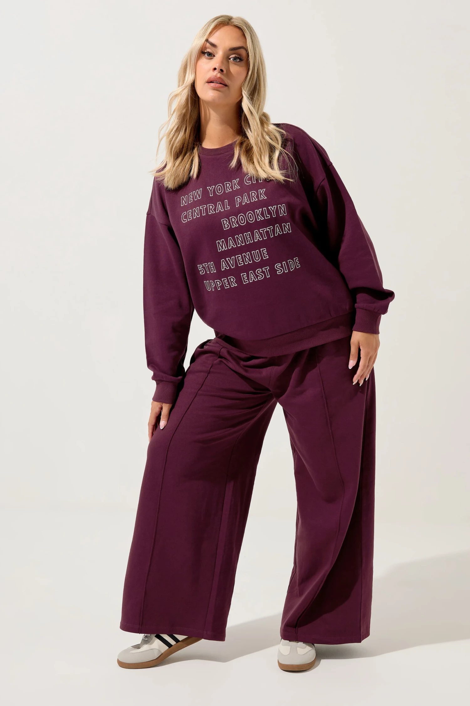 YOURS - Sweat-shirt Rouge Bordeaux « New York City » 3 YOURS - Sweat-shirt Rouge Bordeaux « New York City »