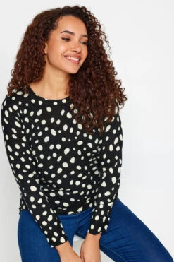 M&Co Black Dalmatian Print Jumper