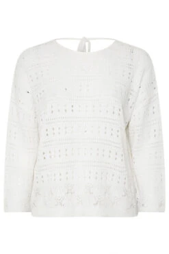 YOURS - Pull En Maille Blanc Découpé Au Dos -Evans Boutique 3a9988a4 bd67 41 280533 X